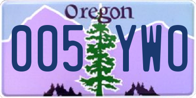 OR license plate 005YWO