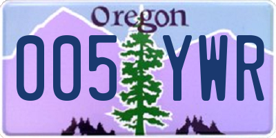OR license plate 005YWR