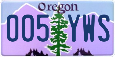 OR license plate 005YWS
