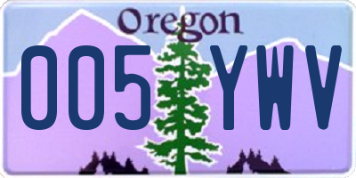 OR license plate 005YWV