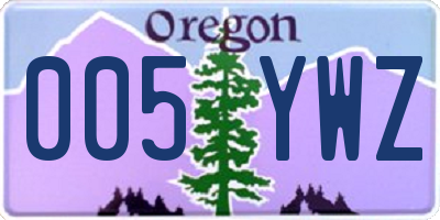 OR license plate 005YWZ