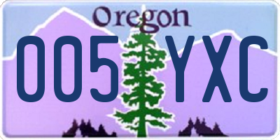 OR license plate 005YXC