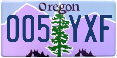 OR license plate 005YXF