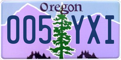 OR license plate 005YXI