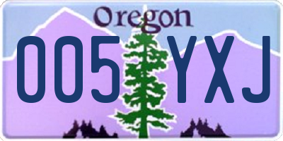 OR license plate 005YXJ
