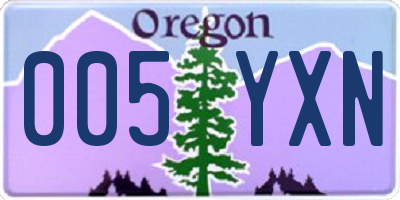 OR license plate 005YXN