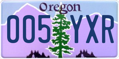 OR license plate 005YXR