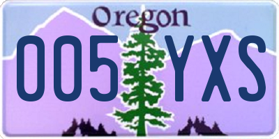 OR license plate 005YXS