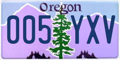 OR license plate 005YXV
