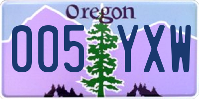 OR license plate 005YXW
