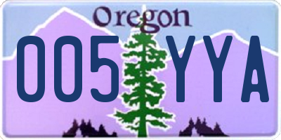 OR license plate 005YYA