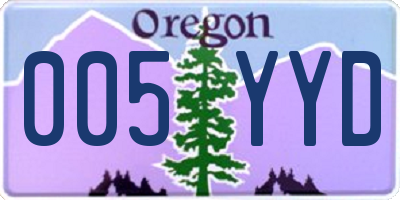 OR license plate 005YYD