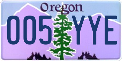 OR license plate 005YYE