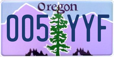 OR license plate 005YYF