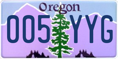 OR license plate 005YYG