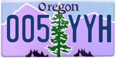 OR license plate 005YYH