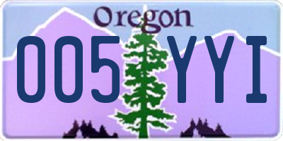 OR license plate 005YYI