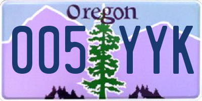 OR license plate 005YYK