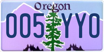 OR license plate 005YYO