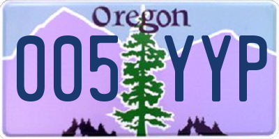 OR license plate 005YYP