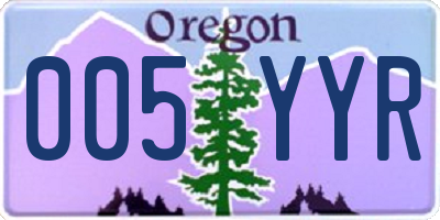 OR license plate 005YYR
