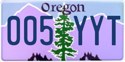 OR license plate 005YYT