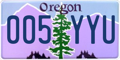 OR license plate 005YYU