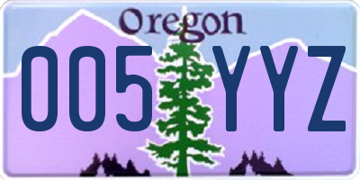 OR license plate 005YYZ