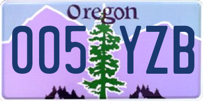 OR license plate 005YZB