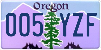 OR license plate 005YZF