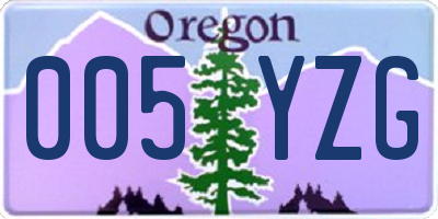 OR license plate 005YZG