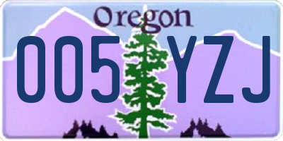 OR license plate 005YZJ