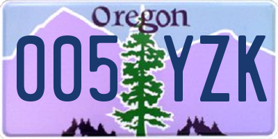 OR license plate 005YZK