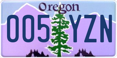 OR license plate 005YZN