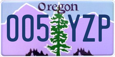 OR license plate 005YZP