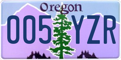 OR license plate 005YZR