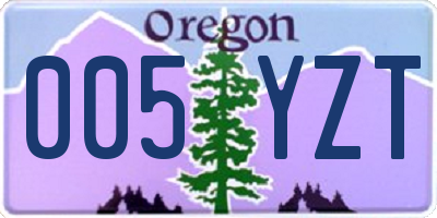 OR license plate 005YZT