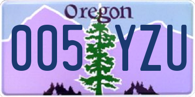 OR license plate 005YZU