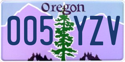 OR license plate 005YZV