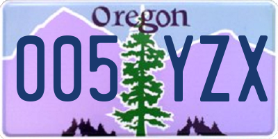 OR license plate 005YZX