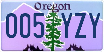 OR license plate 005YZY