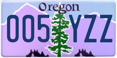 OR license plate 005YZZ