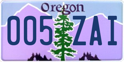 OR license plate 005ZAI