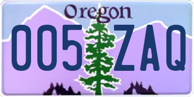 OR license plate 005ZAQ