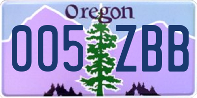 OR license plate 005ZBB