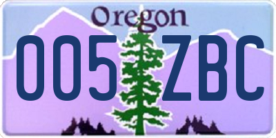 OR license plate 005ZBC
