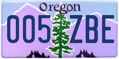 OR license plate 005ZBE