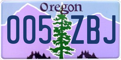 OR license plate 005ZBJ