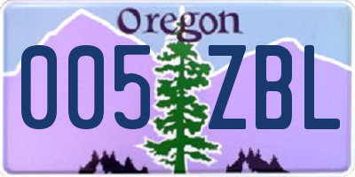 OR license plate 005ZBL