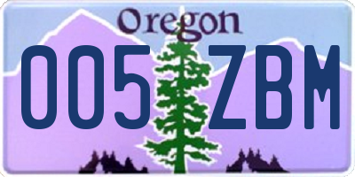 OR license plate 005ZBM